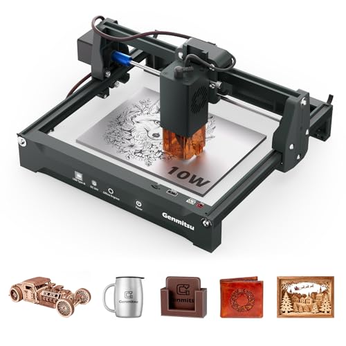 Graveur laser Genmitsu Kortek 10 W, découpeur laser CNC portable pour le bricolage du bois, de l'acrylique opaque, du cuir, du verre, de la céramique, du...