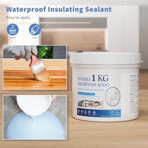 Image of Magnova 1Kg Transparent Waterproofing Glue with Brush for Roof Leakage, Crack Seal Water Leakage Solution Indoor Outdoor, Waterproof Adhesive Sealant for Bathroom Pipe Wall Tile Surface Window (1 KG)