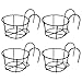 Diyiming Lot de 4 pots de fleurs à suspendre pour balcon - Support en fer - Pour l'intérieur et l'extérieur - En acier