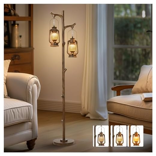 Rustic Farmhouse Tree Trunk Floor Lamp