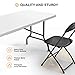 VINGLI 6 FT Plastic Folding Table Set with 6 Black Folding Chairs for Picnic, Event, Training, Outdoor Activities, at Home and Commercial Use