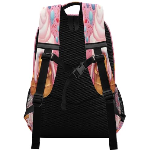 Waterproof Backpack with Cute Ice Cream Design - Lightweight Ergonomic Daypack for Commute, Travel（515）2