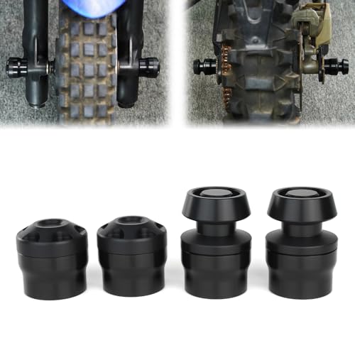 Xitomer Front Rear Axle Sliders Fit for 2024 Z500/ 2018-2024 NINJA 400/ KLX110/ Z125 PRO BR125 Frame Sliders Crash Protector with Swing Arm Bobbins (Black)