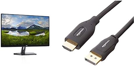 Dell 27 LED Backlit LCD Monitor SE2719H IPS Full HD 1080p 1920 x 1080 at 60 Hz HDMI VGA & AmazonBasics DisplayPort to HDMI Display Cable - 6 Feet