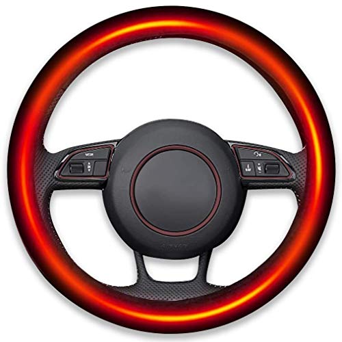 Zento Deals Classic Steering Wheel Black Protector Cover with Heater – Keep Comfortable and Warm While Driving