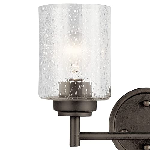Image of KICHLER 45885BK Winslow Vanity, 2-Light 150 Total Watts, Black, 12.75 inch