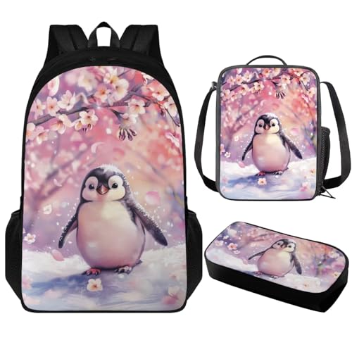 Penguin Backpack for Girls 6-8 8-10 Kids School Backpacks for Elementary Primary Students Little Girl Back to School Supplies