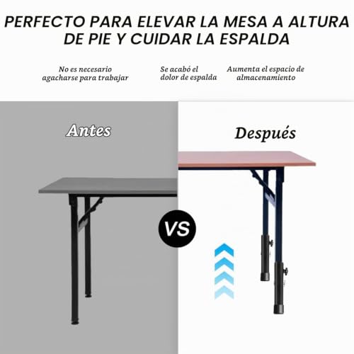 Extensor de patas de mesa regulables para elevar tus muebles y evitar dolores de espalda 7