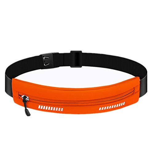 teyiwei Riñonera para Correr Bolsa de Gimnasia para Deportes Al Aire Libre Cinturón Invisible Ultrafino a Prueba de Agua Patrón de Puntos Naranja Universal Dentro de Las 7 Pulgadas