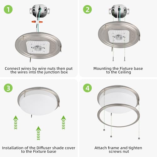 Image of hykolity 16 inch Dimmable LED Flush Mount Ceiling Light Fixture,36W,2200LM