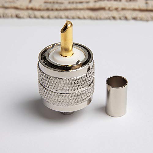 Acxico Conector Coaxial macho UHF PL259 pack 10 unidades miniatura 6