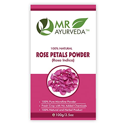 Image of MR Ayurveda Hibiscus Powder and Rose Petals Powder for Glowing Skin & Healthy Hair - Combo Pack (100 Grams Each)