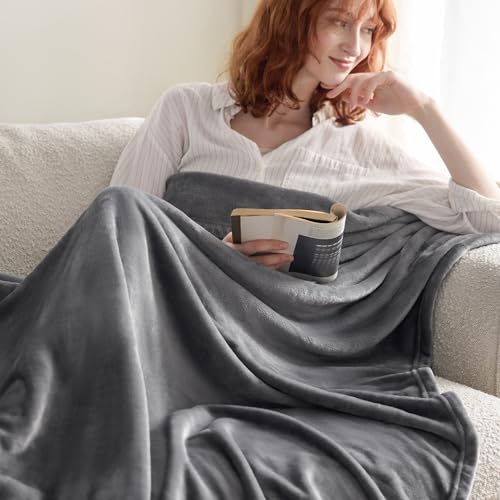 BEDSURE Kuscheldecke Flauschig Decke Fleecedecke - Wohndecke Warm Winter Weich, Sofadecke XL, Decke Couch Blanket, Wohn- & Kuscheldecken 150x200cm, Sofa überwurfdecke Grau – Bild 5