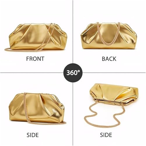 Image of Clutch Purse for Women, Vegan Leather Evening Bag, Soft Pleated PU Small Purses for Formal Wedding, Dressy Party