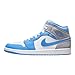 Produktbild Nike Herren Air Jordan 1 Mid White/University Blue, 43 EU, Weiß, 42.5 EU