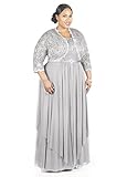 R&M Richards Women's Plus Size Formal Jacket Dress - Mother of The Bride Dress (20W, Silver)
