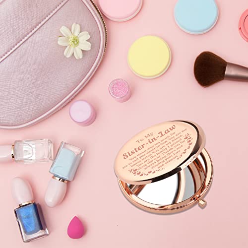 PLITI Sister In Law Compact Mirror Bonus Sister Gift Unbiological Sister Gift To My Sister In Law Inspirational Pocket Mirror (Sister-in-Law CMrg U) - Image 3