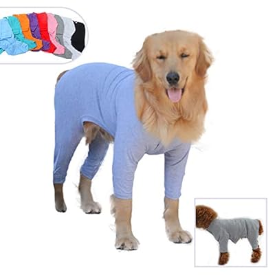 Lovelonglong Four Feet Dog Lightweight Pajamas, Pure Cotton Dog Jumpsuits 4 Legs Dog Onesies T-Shirt Stylish PJS Puppy Costume for Large Medium Small Dogs Gray XXL