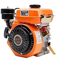 3HP Diesel Engine 196cc 4 Stroke Engine Diesel Engine Motor Single Cylinder Forced Air Cooling Horizontal Crankshaft Engine Recoil Hand Start 3000RPM, Orange US Stock