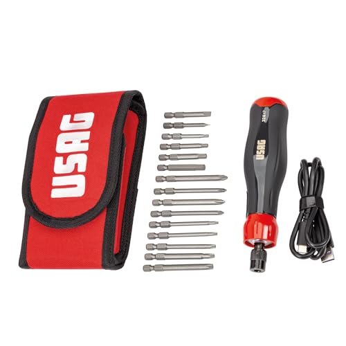 Elektrischer Schraubendreher im Etui mit Einsätzen (16 Stück) 324 xp/b16 usag