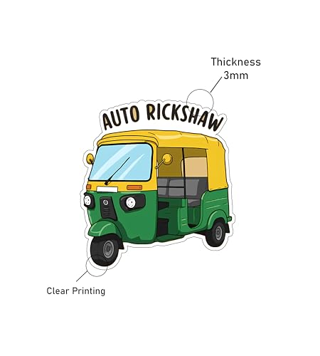 Image of Gift Me Bazar Auto Rickshaw Fridge Magnet for Home, Kitchen and Office Decoration | Best Souvenir Gift | Refrigerator Door Decor | Almirah Magnet Sticker