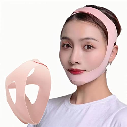 MROPFEL Reusable Chin Strap - Double Chin Reducer, Adjustable Face Slimming Strap, Double Chin Eliminator, Face Lifting Strap - Chin Lifting Mask For V Shaped Faceï¼Face Belt Chin Strap (Pink)
