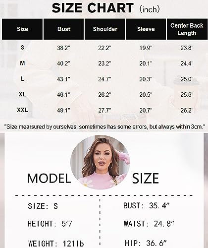 Zeagoo Sweaters For Women 2024 Fashion Trendy Long Sleeve Turtleneck Pullover Lantern Knit Sweater Tops Green-Flower thumb #5