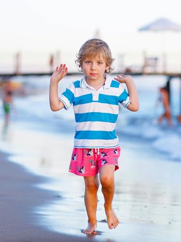 Image of SURF CUZ Boys Swim Trunks with Boxer Brief Liner Toddler Boy Stretch Swimsuit Shorts Quick Dry Swimming Trunks Bathing Suit