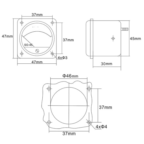 Voltmètre analogique CA SO-45 aiguille 15V indicateur tension