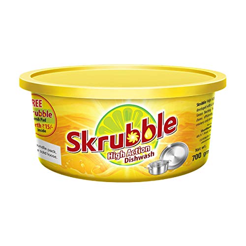 Image of Skrubble High Action Dishwash Bar with Free Scrub Pad, 700g