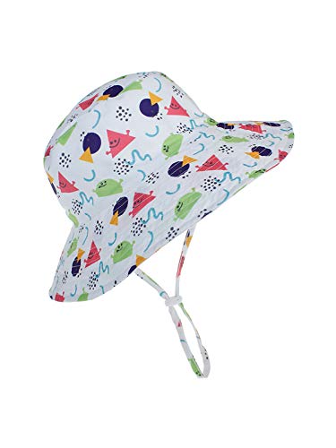 Century Star Baby Sun Hat UPF 50+ Sun Protection Toddler Hats Boys Girls Wide Brim Summer Beach Bucket Hat Red Triangle 50cm 12-24 Months