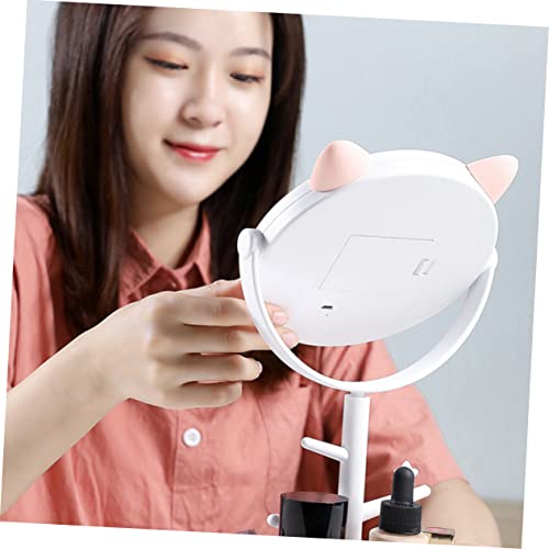 Espejo para maquillaje Angoily con luz LED y base giratoria miniatura 6