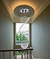 LED Modern Fandelier White Chandelier Crystal Spiral Sphere Rain Drop K9 Pendant Ceiling Light Fixture for Living Room Staircase Porch Hotel Hallway Foyer EntryWay 72" Height