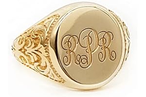 Engraved Chevalier Signet Ring For Men, Personalized Signet Men's Jewelry, Custom Family...