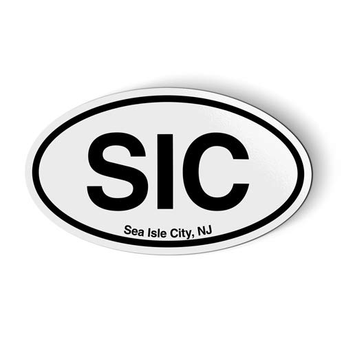 Stickers and Tees SIC Sea Isle City New Jersey Oval - Car Magnet - 5