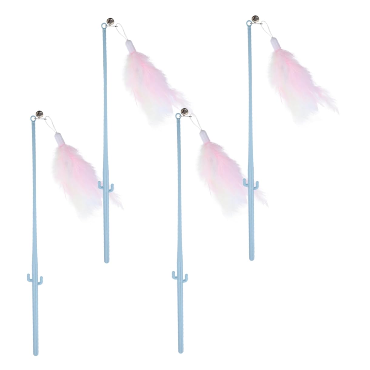 YARNOW 20pièces Canne à Teaser pour Chat avec Plume Jouet Interactif pour Intérieur Et Extérieur Et Engagé