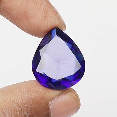 REAL-GEMS Loose Gemstones For Jewelry Making Blue Topaz 21.70 Carat Pear Shaped Gemstone Necklace For Women And Men