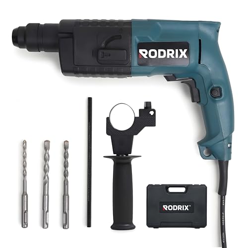 Image of RODRIX RD20 Rotary Hammer Drill Machine, 900W Copper Motor, 20mm SDS Plus Chuck, 3900 BPM, 850 RPM, 1.5J Impact Energy, 2 Modes, Forward & Reverse, 6 Months Warranty