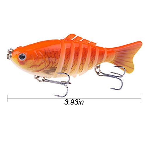 Thekuai Fishing Lures with Lure Wraps, Fishing baits for Bass 4" Multi Jointed Swimbaits Slow Sinking Hard Lure Fishing Tackle Kits Lifelike Fishing Bait Tackle Kits