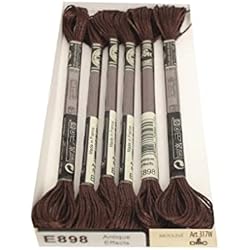 DMC Hilo de bordado de efectos de luz 8,7 m de roble oscuro 317W-E898 (paquete de 6)