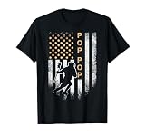 Vintage American Flag Proud Lacrosse Pop Lax Silhouette T-Shirt