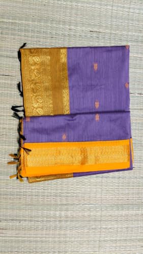 Image of Pure Kalyani Cotton Saree | Zari Border & Blouse Piece - Lata Gadwal Design | Traditional Saree