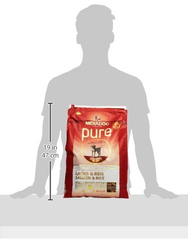 MERA PURE Adult Trockenfutter I Hundefutter ohne glutenhaltige Zutaten für sensible Hunde mit Lachs und Reis I 4 Kg