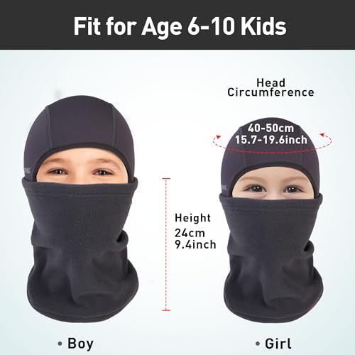 Image of Arcweg Kids Balaclava Ski Mask Thermal Fleece Neck Warmer Winter Windproof Face Hood Mask Fits Under Helmets for Boys Girls