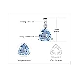 JewelryPalace Trillion 2.4ct Genuine Sky Blue Topaz Birthstone Solitaire Pendant 925 Sterling Silver - Image 2