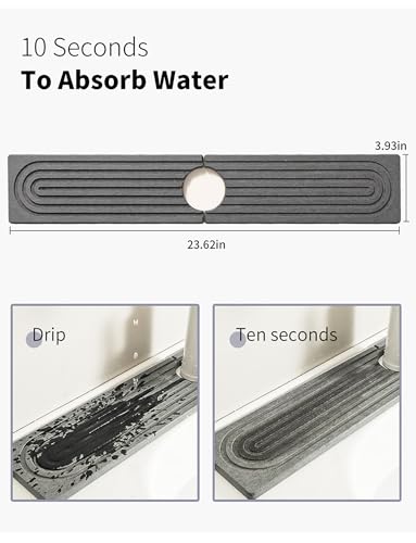 Alfombrilla absorbente para grifo y protector a prueba de salpicaduras de cocina 7