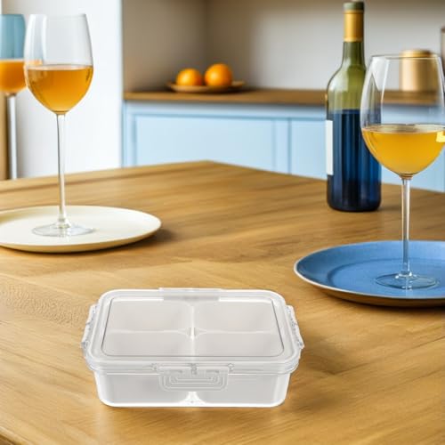 Boîte à épices 4 cases transparente avec couvercle hermétique - 5