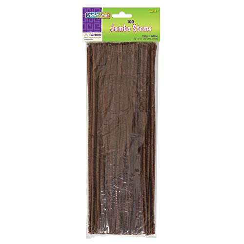 Creativity Street Chenille Stems/Pipe Cleaners 12 Inch x 6mm 100-Piece, Brown