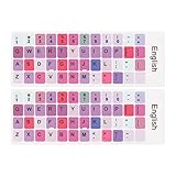 PATIKIL Universal Inglés Teclado Pegatinas, Reemplazo Inglés Teclado Pegatinas Negro Fondo con Blancas Letras para Computadora Portátil Escritorio 16uds