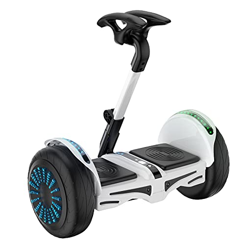 Smart Self Balancing Electric Scooter, Bluetooth APP Management Scooter Electric with LED Lights, Sport Mode and Easier to Ride, Electric Scooter for All People (Safety Upgrade) (White)